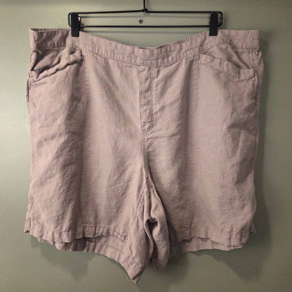 J. Jill Women's Linen & Lyocell Pull On Shorts Gray Size 3X Pure Jill
